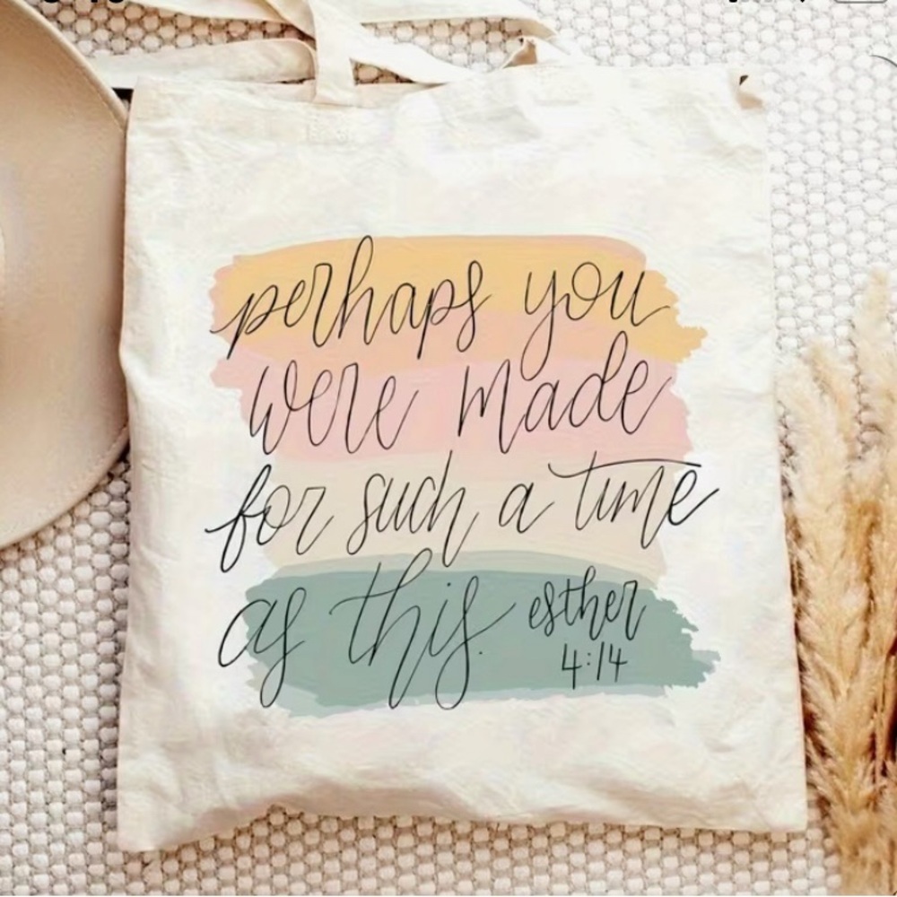 Inspirational Print Reusable Canvas Shopping Tote Beach Bag
